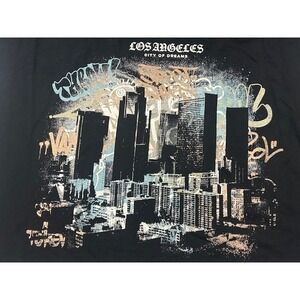 On The Low OTL Men's Los Angeles City of Dreams Black Graphic T-Shirt NWT - XL‎